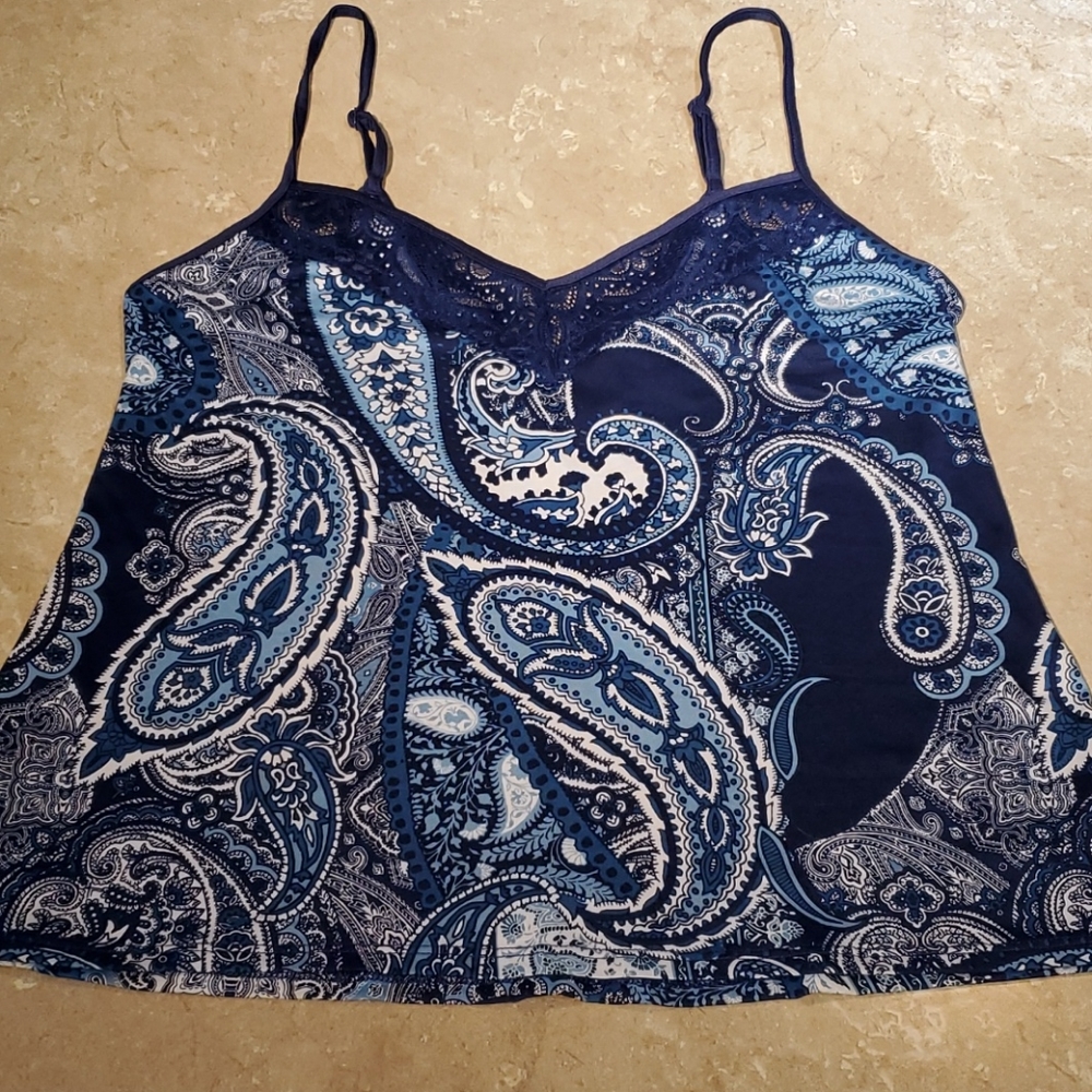 In Bloom Paisley Matte Satin Sleep Cami L